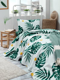 L'essentiel linge de maison Piqué Sencillo Monstera - Green